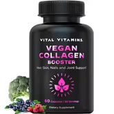 Vegan Collagen Booster with Hyaluronic Acid – Plant-Based Hair, Skin, Nails & Joint Support, 60 Capsules