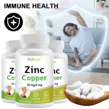 Zinc & Copper Dietary Supplement – Mineral & Antioxidant Support, Immunity, Mood & Skin Health, 120 Capsules