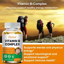 Organic Vitamin B Complex – Energy & Immune Support, Antioxidant Formula, 30/60/120 Vegetarian Capsules
