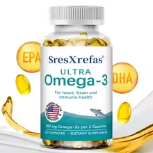 Omega-3 Fish Oil Dietary Supplement – DHA & EPA, Joint, Brain, Eye & Skin Health, Immune Support, 120 Capsules