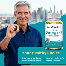 Omega-3 Fish Oil Dietary Supplement – DHA & EPA, Joint, Brain, Eye & Skin Health, Immune Support, 120 Capsules