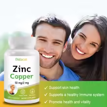 Zinc & Copper Dietary Supplement – Mineral & Antioxidant Support, Immunity, Mood & Skin Health, 120 Capsules