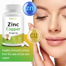 Zinc & Copper Dietary Supplement – Mineral & Antioxidant Support, Immunity, Mood & Skin Health, 120 Capsules