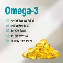 Omega-3 Fish Oil Dietary Supplement – DHA & EPA, Joint, Brain, Eye & Skin Health, Immune Support, 120 Capsules