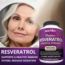 Nutrivein Premium Resveratrol 1450 mg – 120 Capsules, Antioxidant & Immune Support