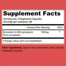 Bromelain Supplement 500 mg – Antioxidant, Immune, Digestive & Joint Support, Metabolism Support