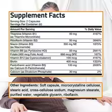 Organic Vitamin B Complex – Energy & Immune Support, Antioxidant Formula, 30/60/120 Vegetarian Capsules